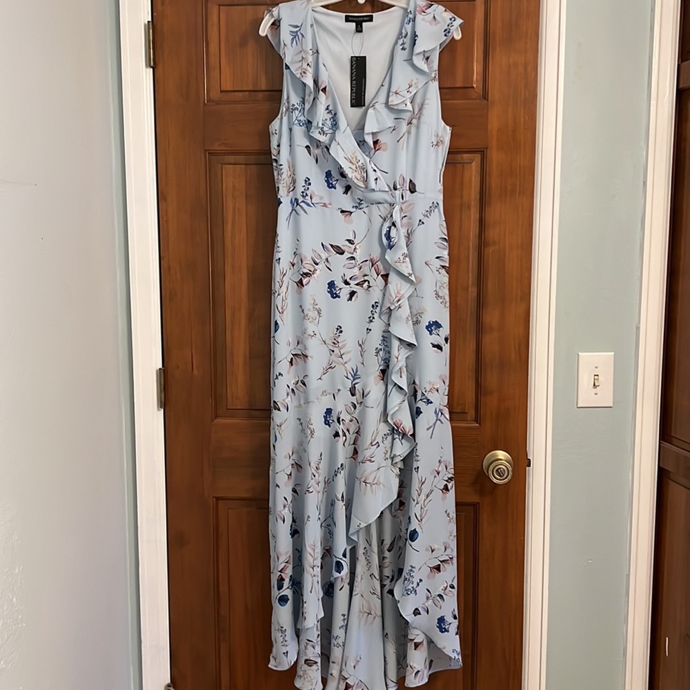 Banana Republic Faux Wrap Maxi - soft blue